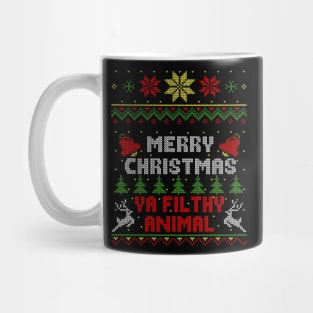 Merry Christmas Ya Filthy Animal Ugly Sweater Style Mug